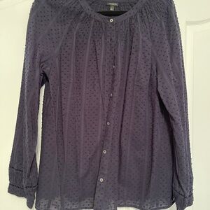Talbots Navy Blouse Large